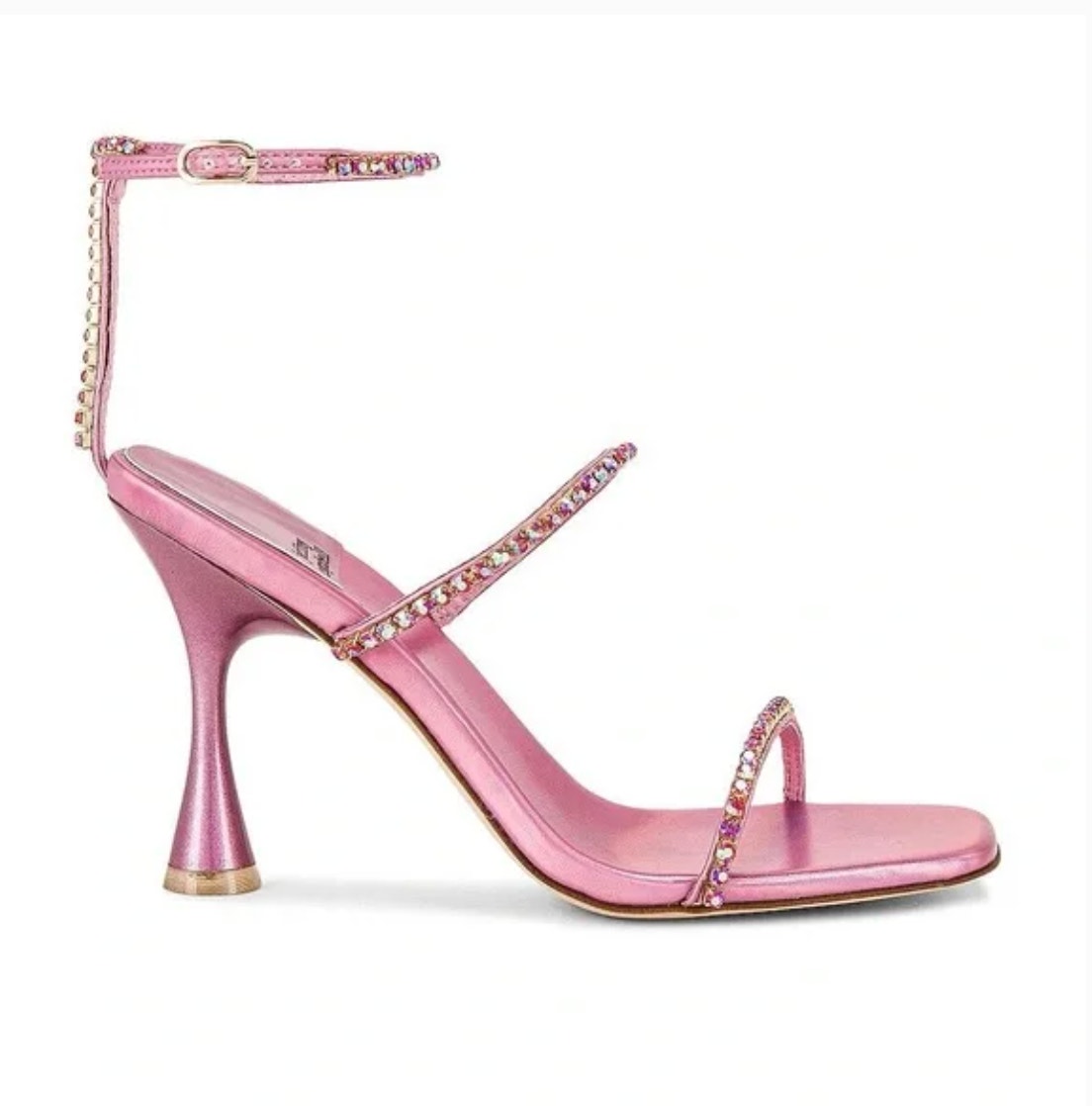 Jeffrey Campbell Jewel Strap Sandals 8.5 Pink Heels Glam Cocktail Party Formal